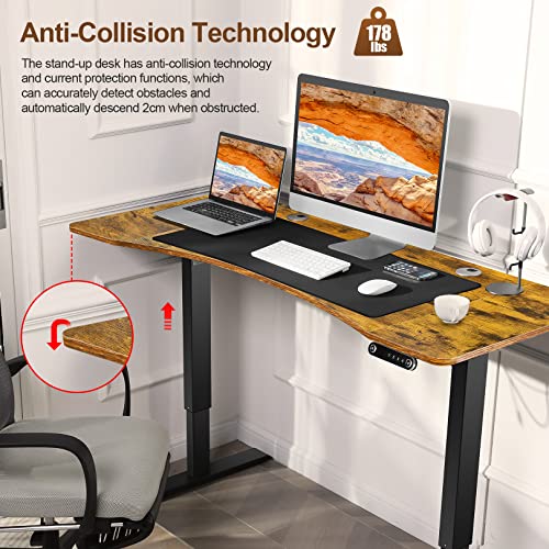Electric Standing Desk with Charging Station, Oak W842676