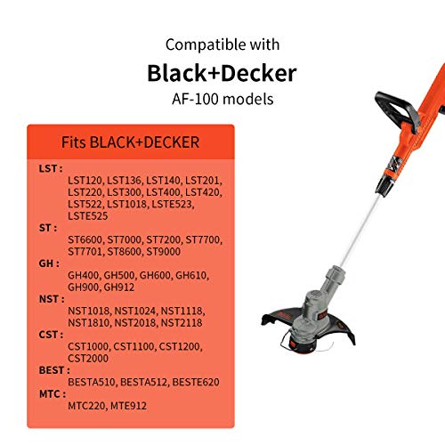 Black and Decker Weed Eater String Trimmer Line, AF-100, 6 Spools & 1 Cap Y8987