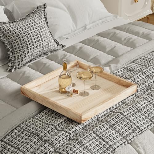 Torched Wood Ottoman Coffee Table Tray 24x24 K689