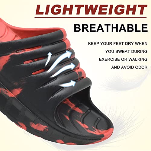 KuaiLu Men's Recovery Sandals Orthotic Cushion Open Toe Sport Slides D332788