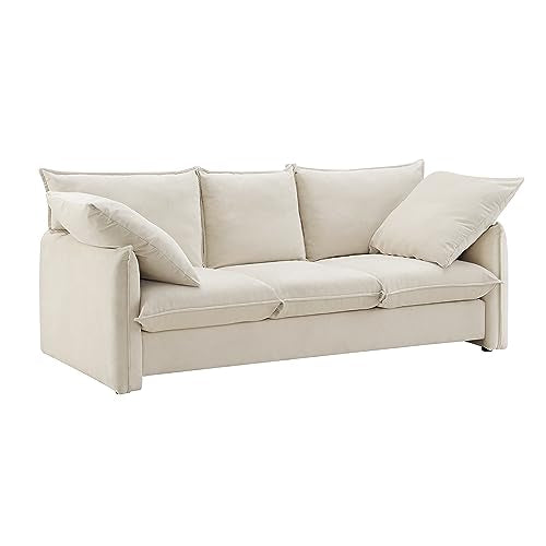 Velvet Loveseat Bed 3-in-1 Convertible Sleeper Sofa with Storage and Pillows N972