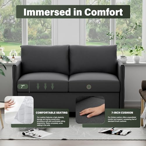 Beige Loveseat Sofa 52" 2 Seater Couch for Living Room X208909