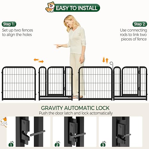Yaheetech Dog Playpen Outdoor 40 Inch 8 Panels Metal Pet Fence I4784