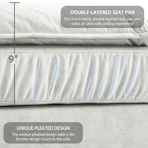 PURLOVE Convertible Sectional Sofa Couch with Ottoman, Dark Grey A15215