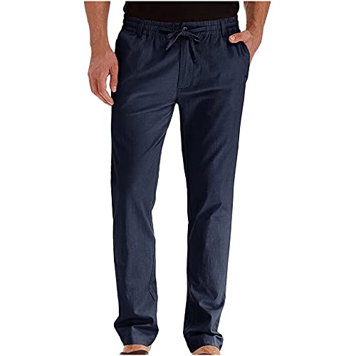 SHOPESSA Mens Business Casual Pants Relaxed Fit Relaxed Fit Elastic Waist Comfort Stretch Dress Pants Cotton Stretch Pants
