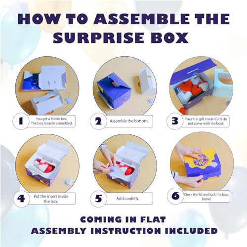 FETTIPOP Merry Christmas Exploding Confetti Gift Box, Pop Up Surprise, Prank Gift Wrapping Idea E58876