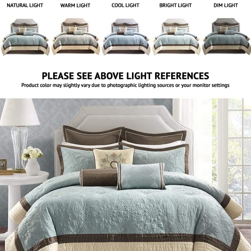 Madison Park Cozy Comforter Set King Blue 9 Piece D669907