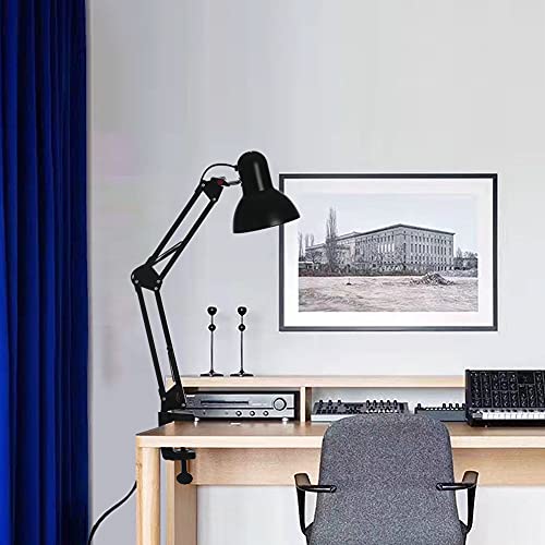 LED Desk Lamp with Clamp, Swing Arm, 6500K, Black Q7888