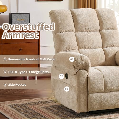 Oversized Power Lift Recliner Chair for Elderly with Massage and Heat T36815