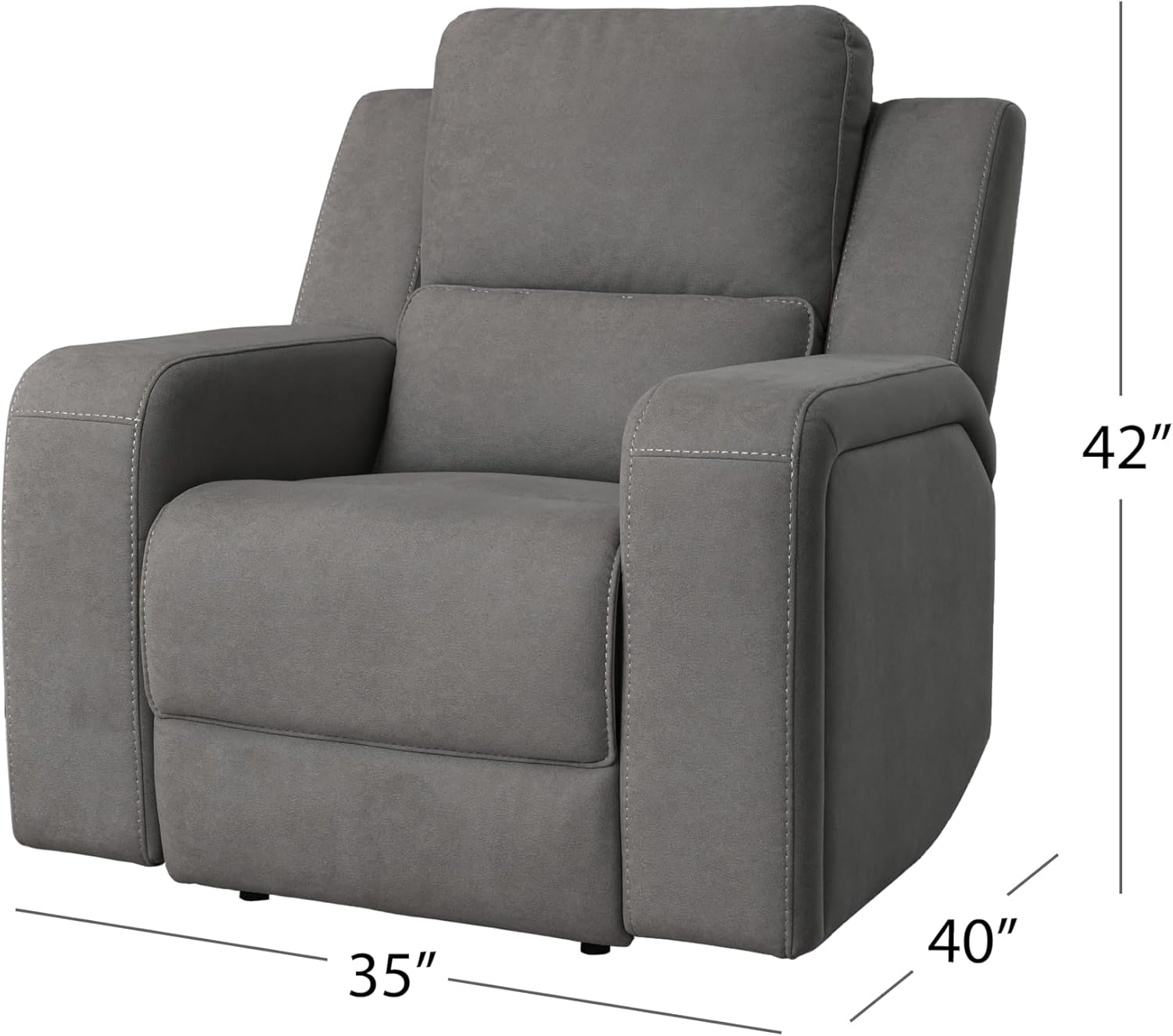 Abbyson Living Margaret 3PC Fabric Manual Reclining Sofa Collection, Charcoal P96648