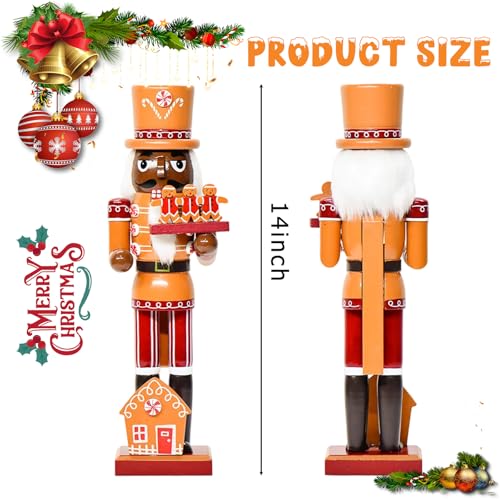 Gingerbread Nutcracker Figure 14 Inch Christmas Wooden Decor K36734