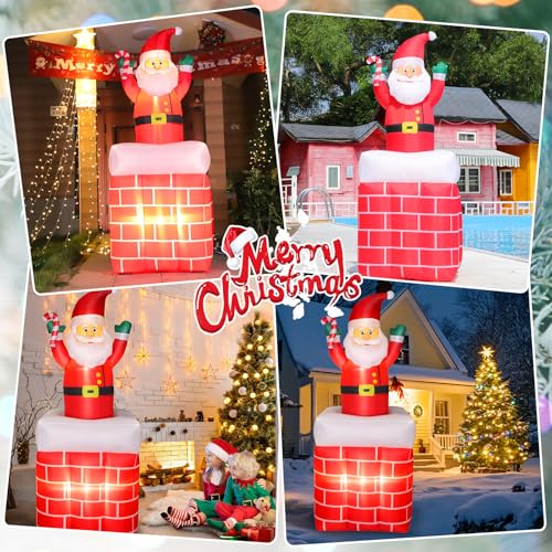 8 FT Christmas Inflatable Santa Claus with Gift Bag and LED Lights for Yard Outdoor Decor M3530