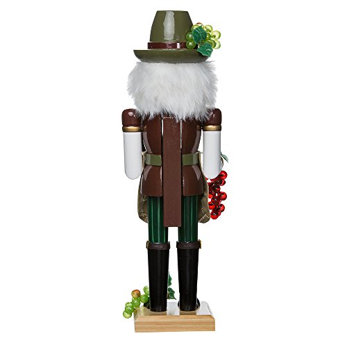 Kurt Adler 15-Inch Wooden Wine Grower Nutcracker, Brown K916