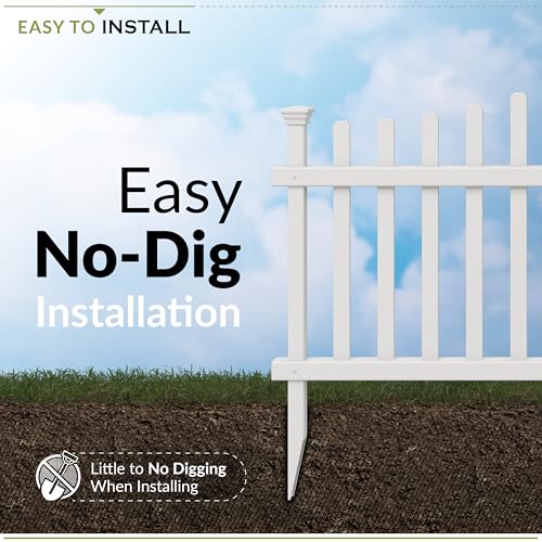 Zippity Ashley Corner Vinyl Picket Fence, 30in H x 40in W, 2 Panels, White N24152