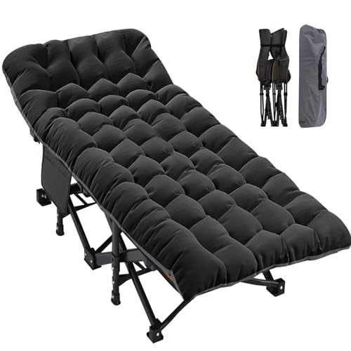 ABORON Oversized Folding Camping Cot for Adults, Double Layer 1200D, with Mat & Carrying Bag S2407