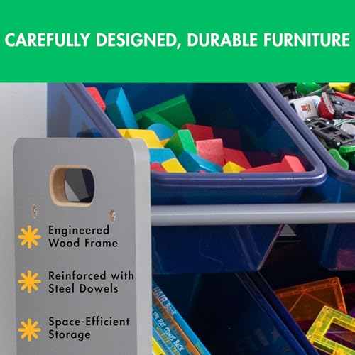 Humble Crew Supersized Toy Storage Organizer with 16 Removable Bins, Grey/White D772791