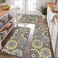 Bsmathom Farmhouse Kitchen Rugs Sets of 3, Boho Kitchen Rugs Non Slip Washable, Kitchen Floor Mats Non Skid Kitchen Mat Kitchen Rug Runner for Hallway Entryway Laundry Room