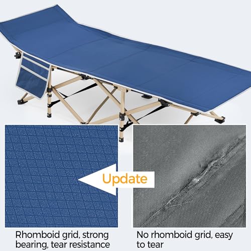 Yaheetech Folding Camping Cot, Portable Military Canvas Sleeping Bed with Carry Bag B4383
