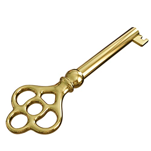 KY-3 Hollow Barrel Brass Plated Replacement Skeleton Key for Antique Furniture N99988