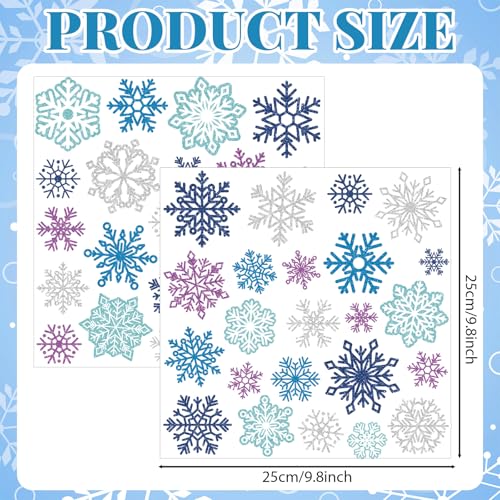 Pickmesh 45 Pcs Christmas Snowflake Window Gel Clings Removable Reusable U3538
