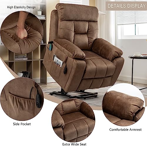 Power Lift Chair Recliner with Massage and Heat for Adults, Dual Motor H2507