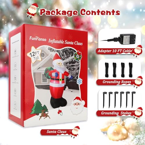 FunFanso 14 FT Christmas Inflatable Snowman with LED Light U47374