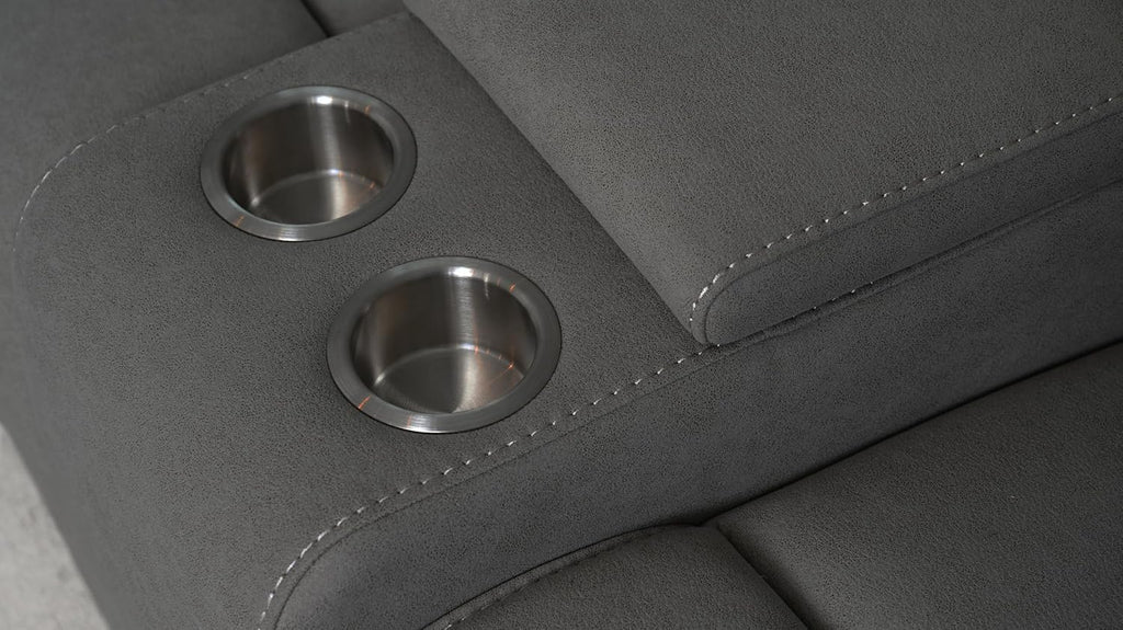 Abbyson Living Margaret 3PC Fabric Manual Reclining Sofa Collection, Charcoal P96648