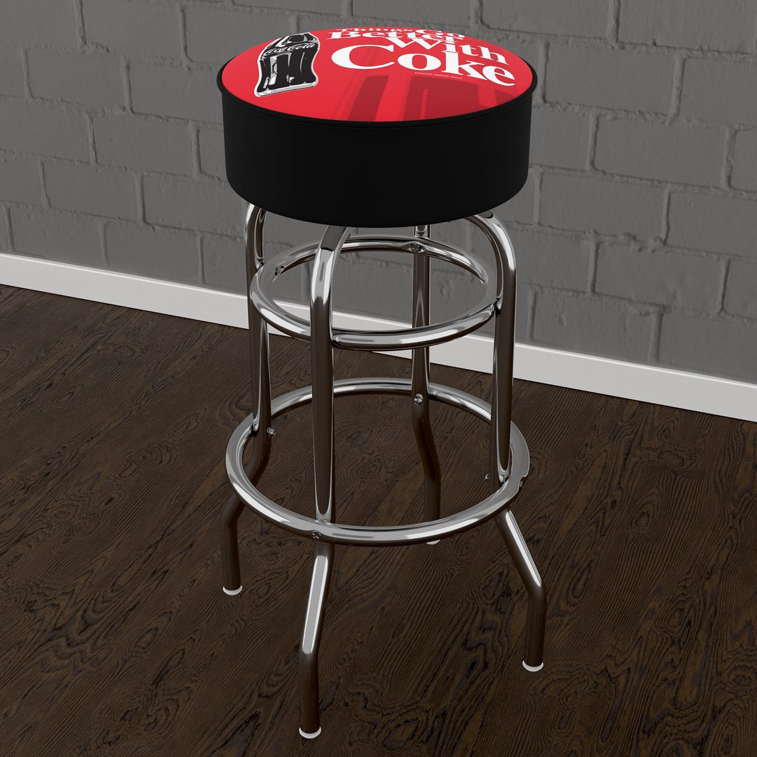 Coca-Cola Bar Stool with Foam Padded Seat by Trademark Gameroom C8001
