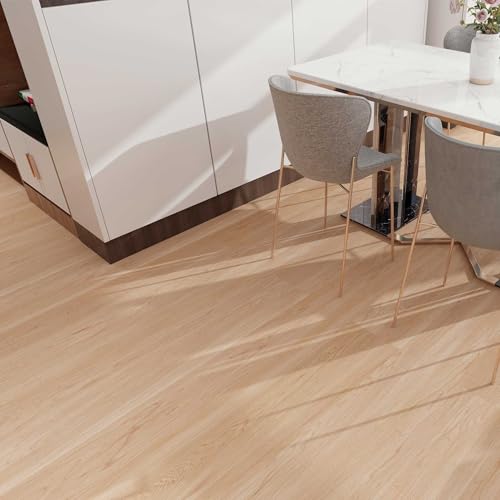 Interlocking Luxury Vinyl Flooring Wood-Look Planks SPC Rigid Core Waterproof Hickory Q852539