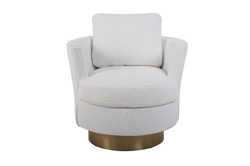 Teddy Sherpa Swivel Accent Chair for Living Room, White N53676