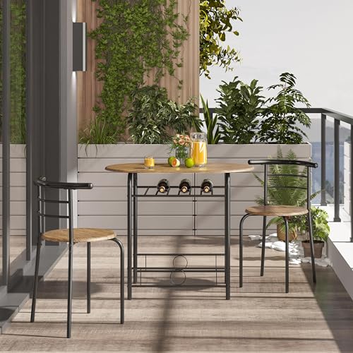 Yaheetech 3-Piece Dining Table Set with 2 Chairs, White X5971
