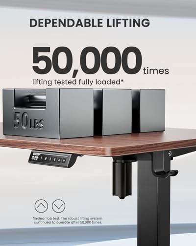 ErGear Height Adjustable Electric Standing Desk 48 x 24 Inches, Walnut S608