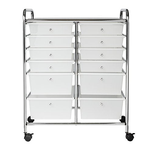 Honey-Can-Do Rolling Storage Cart with 12 Plastic Drawers J533829