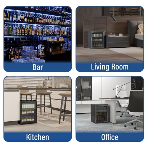 Compact Freestanding Beverage Refrigerator and Skincare Fridge, 0.9 Cu Ft Mini Fridge N768451
