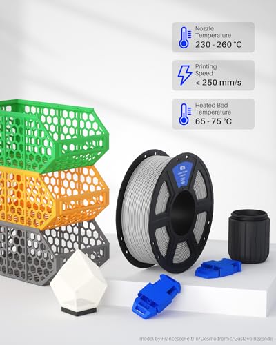 ELEGOO PETG Filament 1.75mm Black 2KG, 3D Printer Filament for FDM Printers D745395