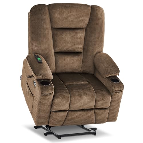 MCombo Small Power Lift Recliner Chair with Massage and Heat, Brown N356790