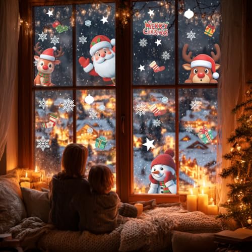 226 PCS Snowflake Window Clings, Reusable Winter Window Decals for Holiday Decor M46237