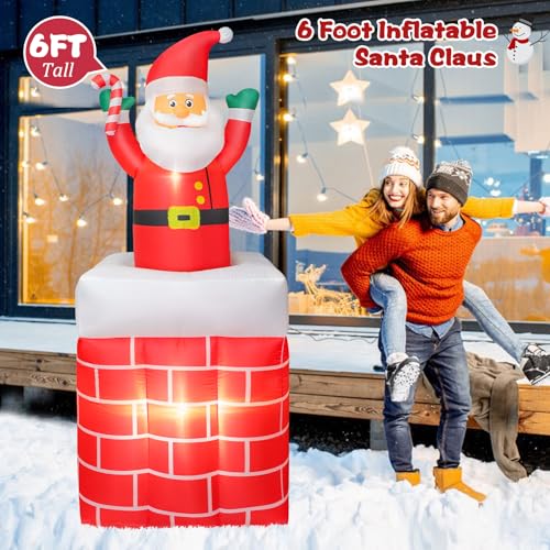 8 FT Christmas Inflatable Santa Claus with Gift Bag and LED Lights for Yard Outdoor Decor M3530