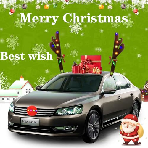 Rudolph Reindeer Vehicle Kit with Antlers, Nose, Bells & Tail for Truck O65053