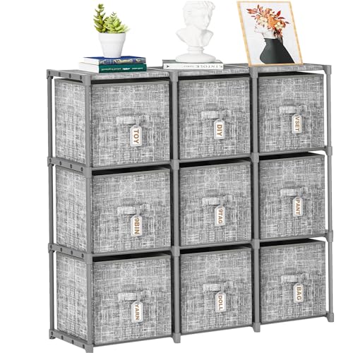 Cube Storage Organizer with 6 Printed Bins and Labels Y73983