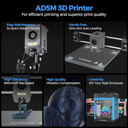 FLASHFORGE Adventurer 5M 3D Printer, High-Speed FDM with Auto Leveling J1032
