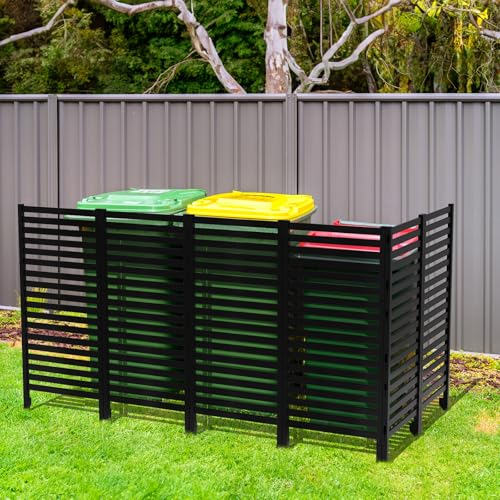 Black Fence Privacy Screen Panels 12 Pack Plastic No Dig G990