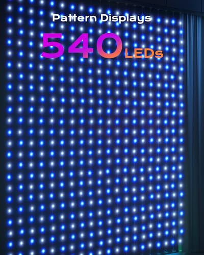 Brightown RGBIC LED Smart Curtain Fairy Lights, 6.6x6.6ft, IP65 Waterproof with Remote A83998