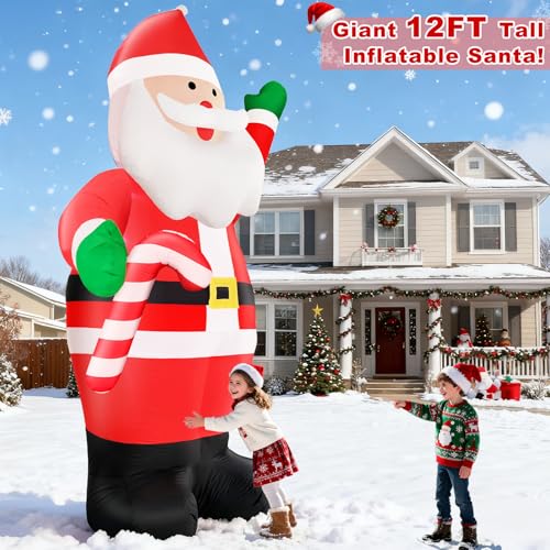 Giant Christmas Inflatables Santa Claus Outdoor Decorations with LED Lights W900