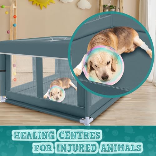 42x42x25.6 Inches Puppy Playpen with Gate for Small Dogs Indoor & Outdoor G192