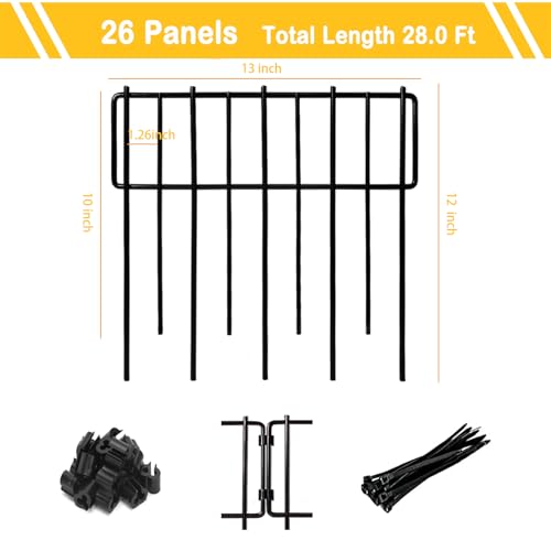Animal Barrier Fence 12in x 28ft Rustproof Metal Garden Border for Rabbit and Dog H102383