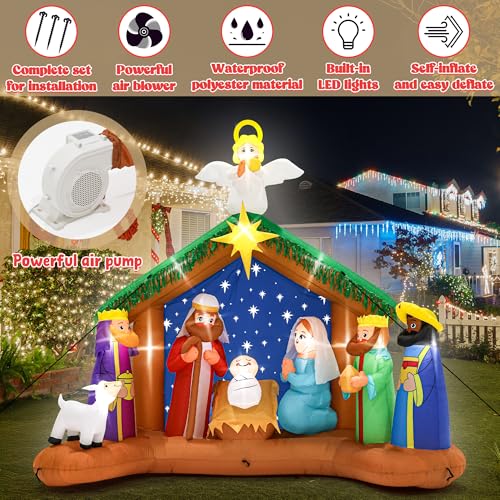 16FT Christmas Inflatable Snowman with LED Lights Outdoor Yard Decor N561071
