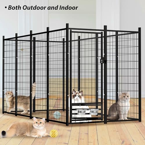 Large Outdoor Dog Kennel with Roof Cover Heavy Duty Welded Wire Steel Dog Pen B5629