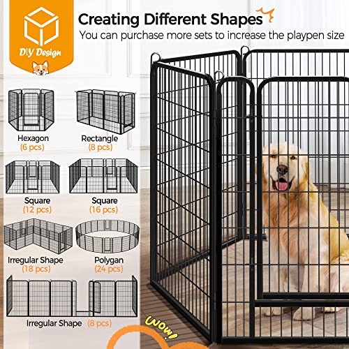 Yaheetech Dog Playpen Outdoor 40 Inch 8 Panels Metal Pet Fence I4784