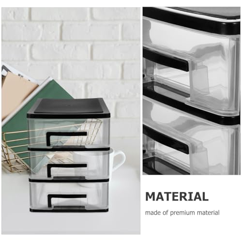Angoily 4 Drawer Desk Organizer, Plastic Storage Box for Office and Bathroom D28845